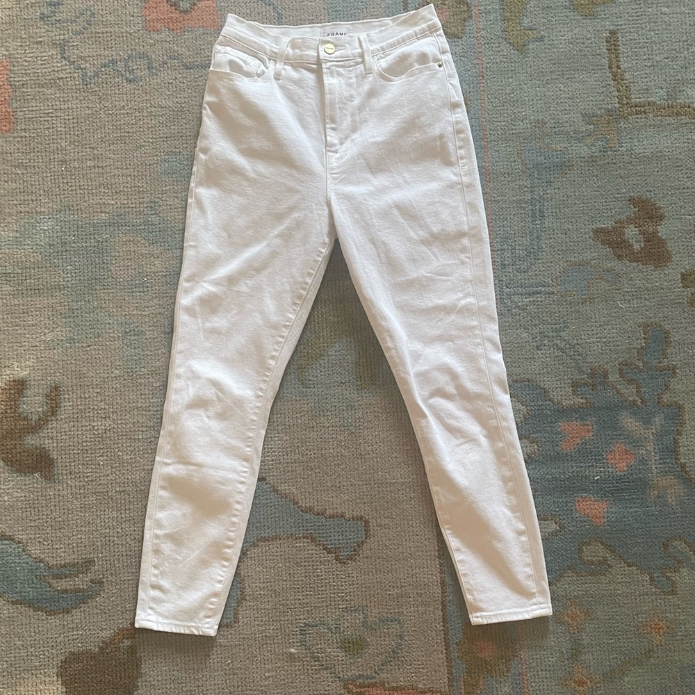 Frame Ali High Rise Skinny Jean in Blanc